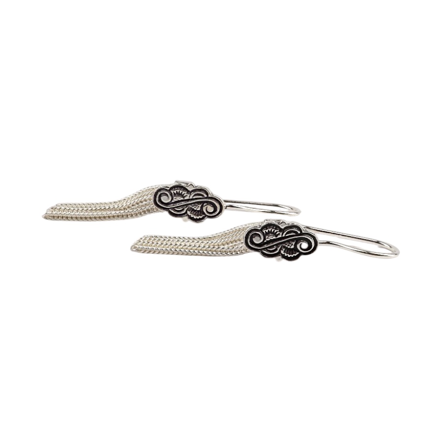 925 K Bulut Motif Mardin Mesh Earrings