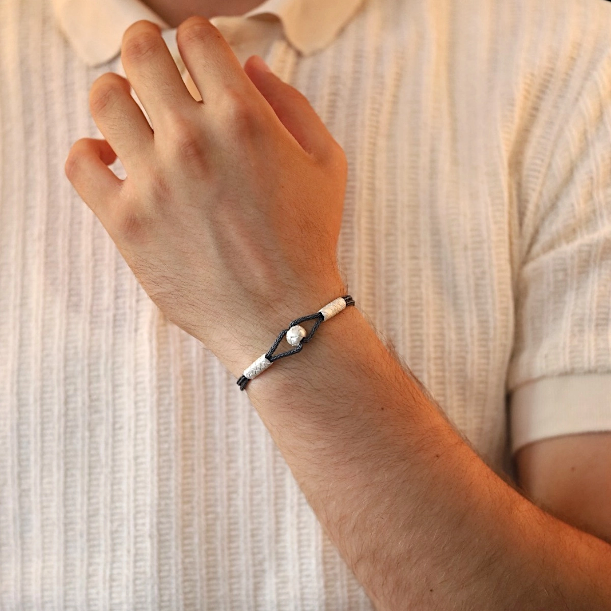 1000 Carat Kazaziye Three-Ball Silver Bracelet