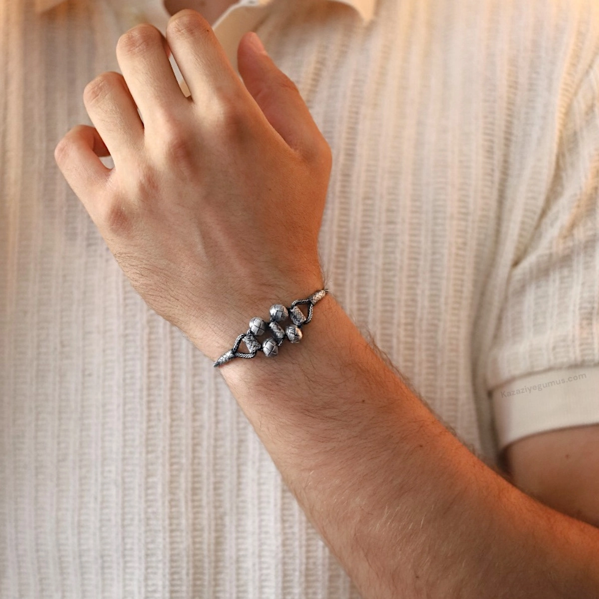 1000 Carat Kazaziye Four-Ball Oxidized Bracelet