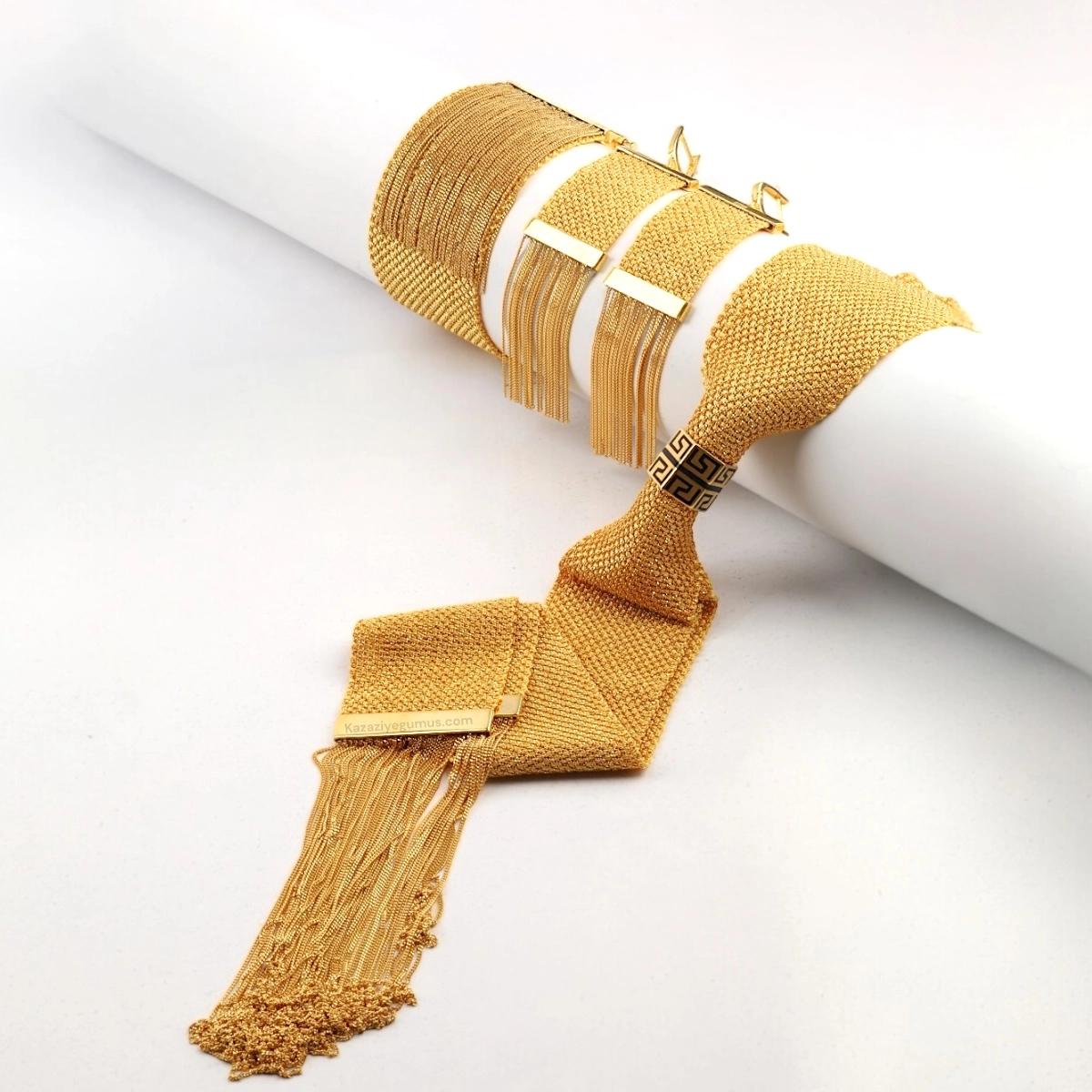 925 Ayar Altın Kaplama Kadın Gümüş Şal Set