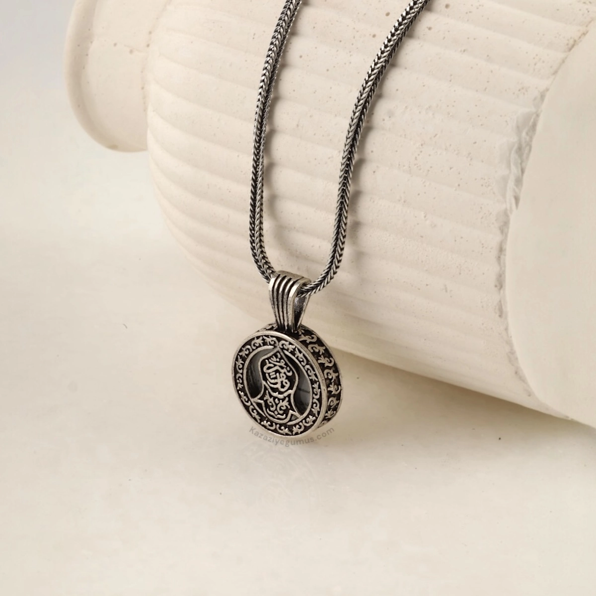 925 Sterling Silver Star and Crescent Necklace