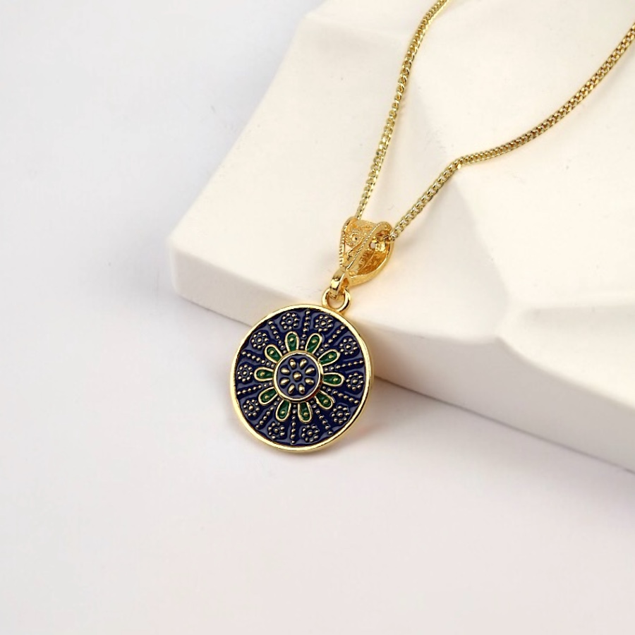 925 Sterling Silver Necklace with Gilded Enamel