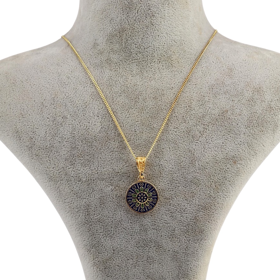 925 Sterling Silver Necklace with Gilded Enamel