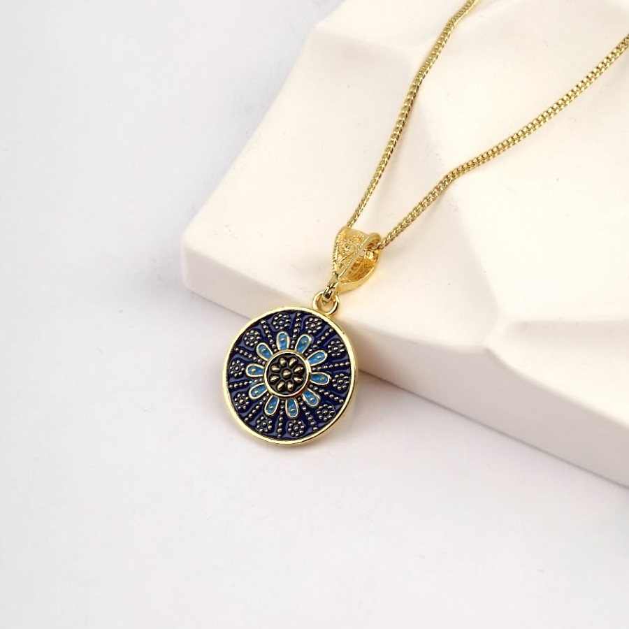 925 Sterling Silver Necklace with Gilded Enamel