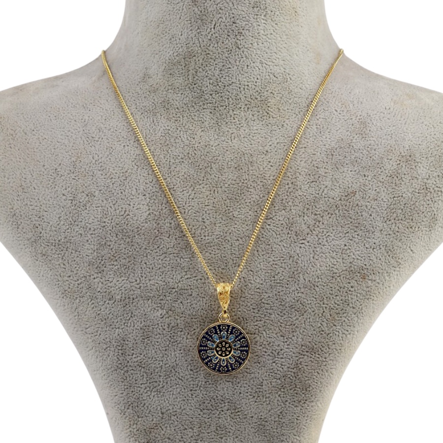 925 Sterling Silver Necklace with Gilded Enamel