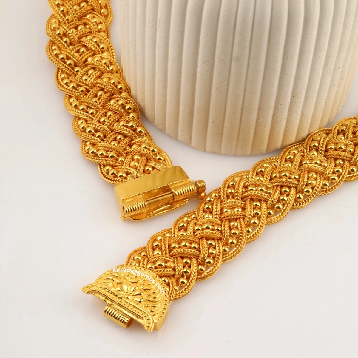 925 Sterling Silver Handmade Midyat Straw Necklace