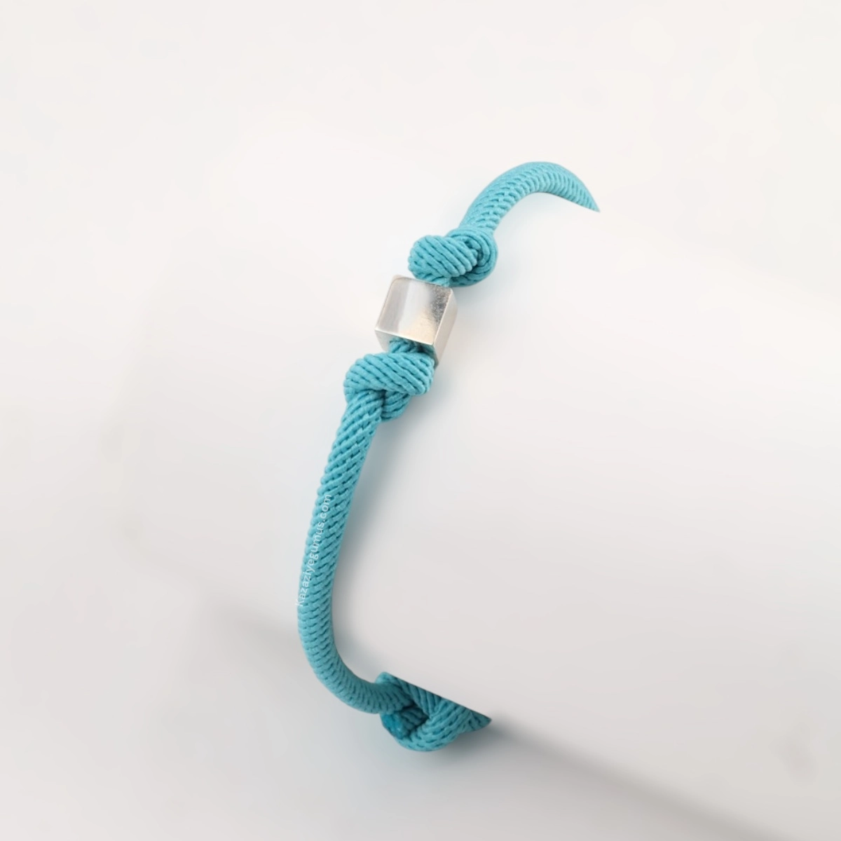 925 Ayar Turkuaz Unisex Küp İp Bileklik