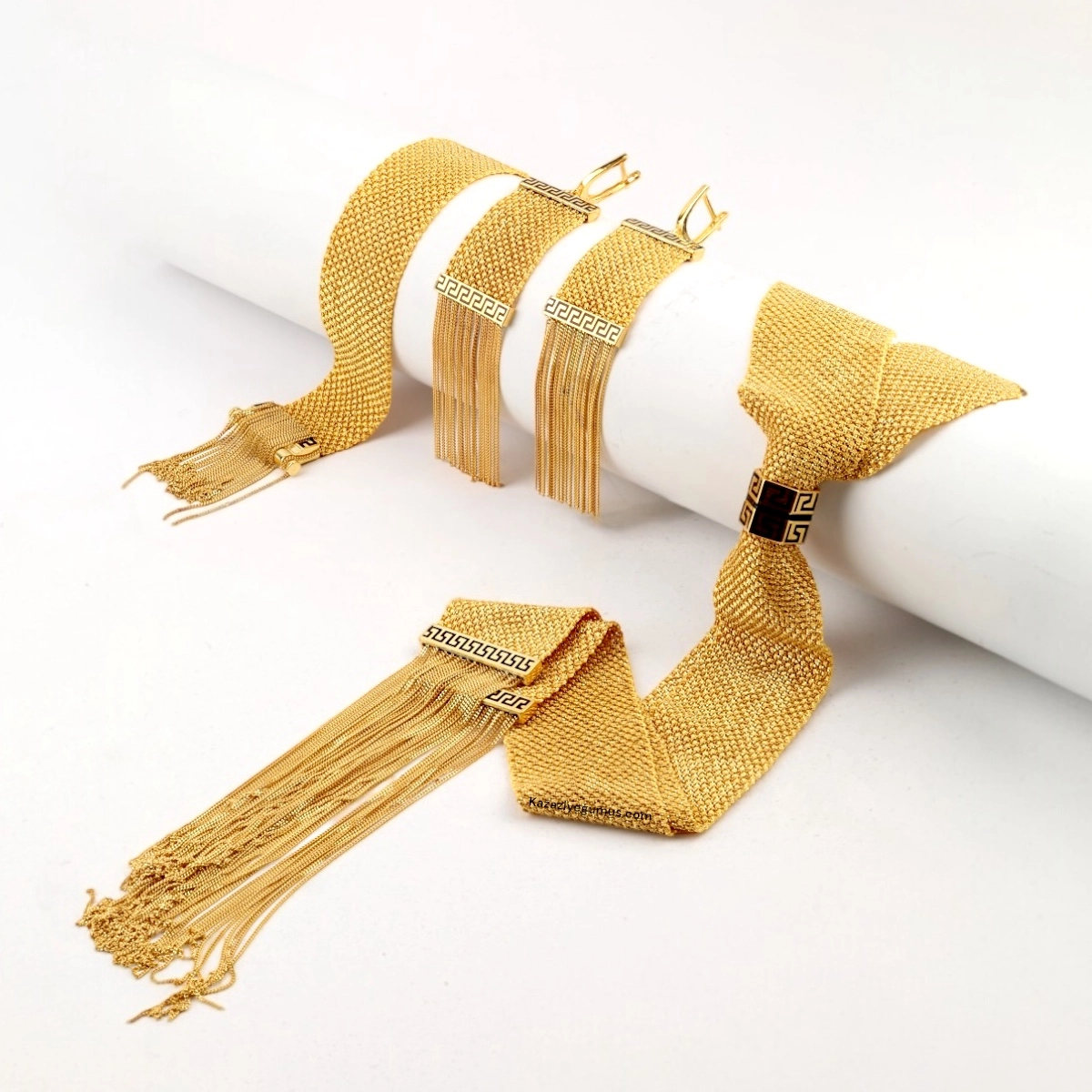 Altın Kaplama Kadın Gümüş Şal Set