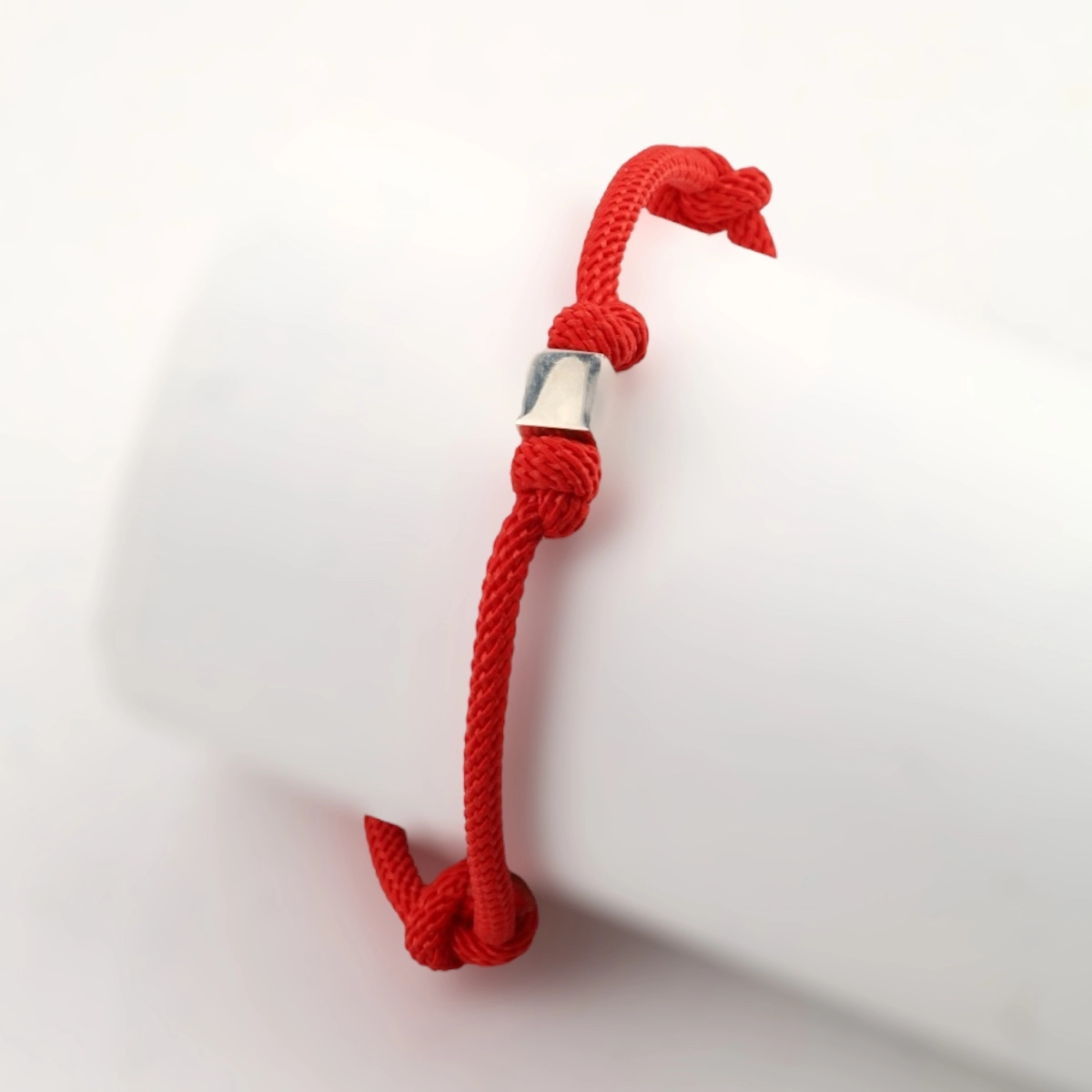 925 Ayar Kırmızı Unisex Küp İp Bileklik