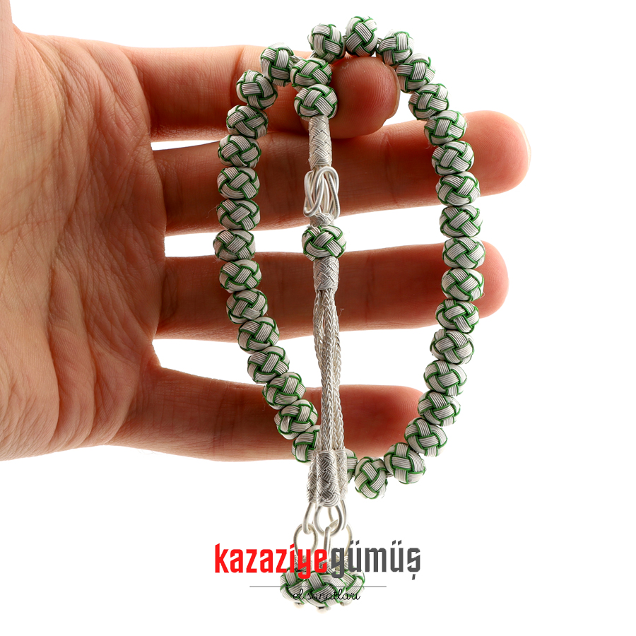 Kazaziye Blue White Silver Rosary