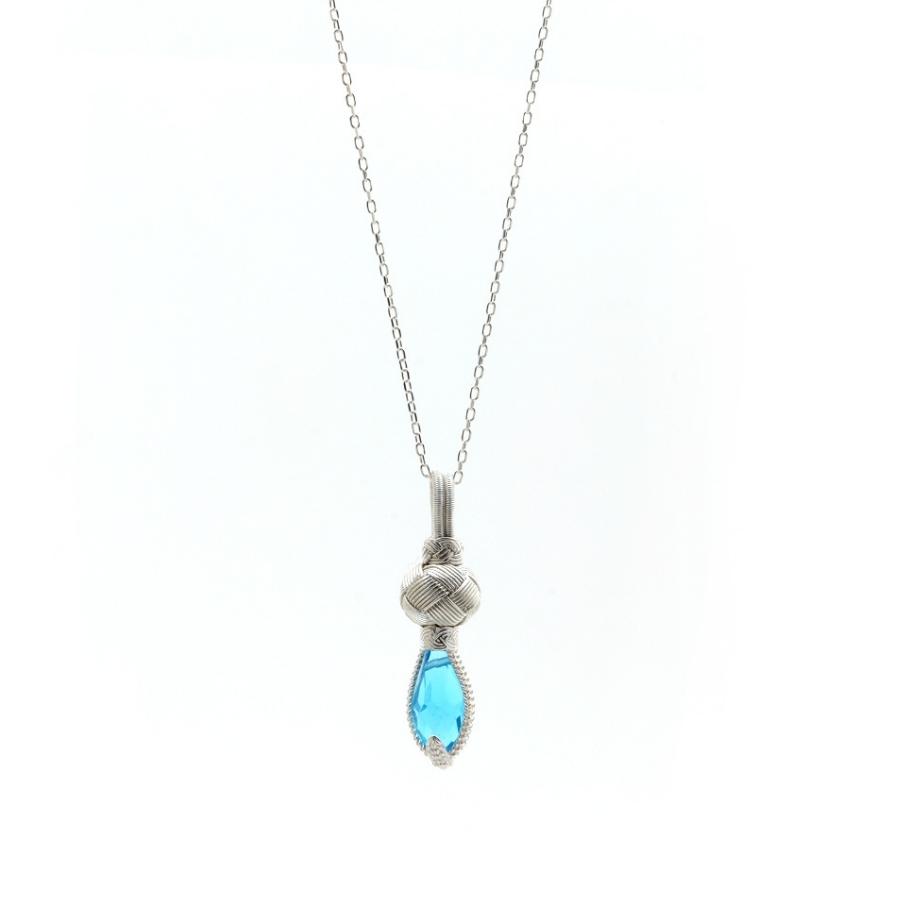 Blue Stone Kazaziye Silver Necklace