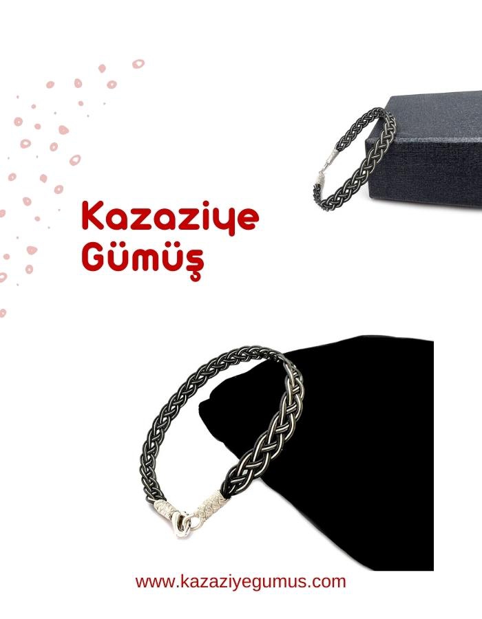 Kazaziye Black White Silver Bracelet
