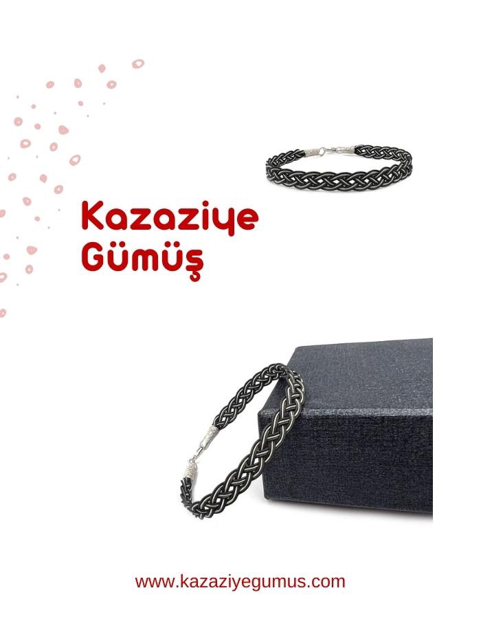 Kazaziye Black White Silver Bracelet