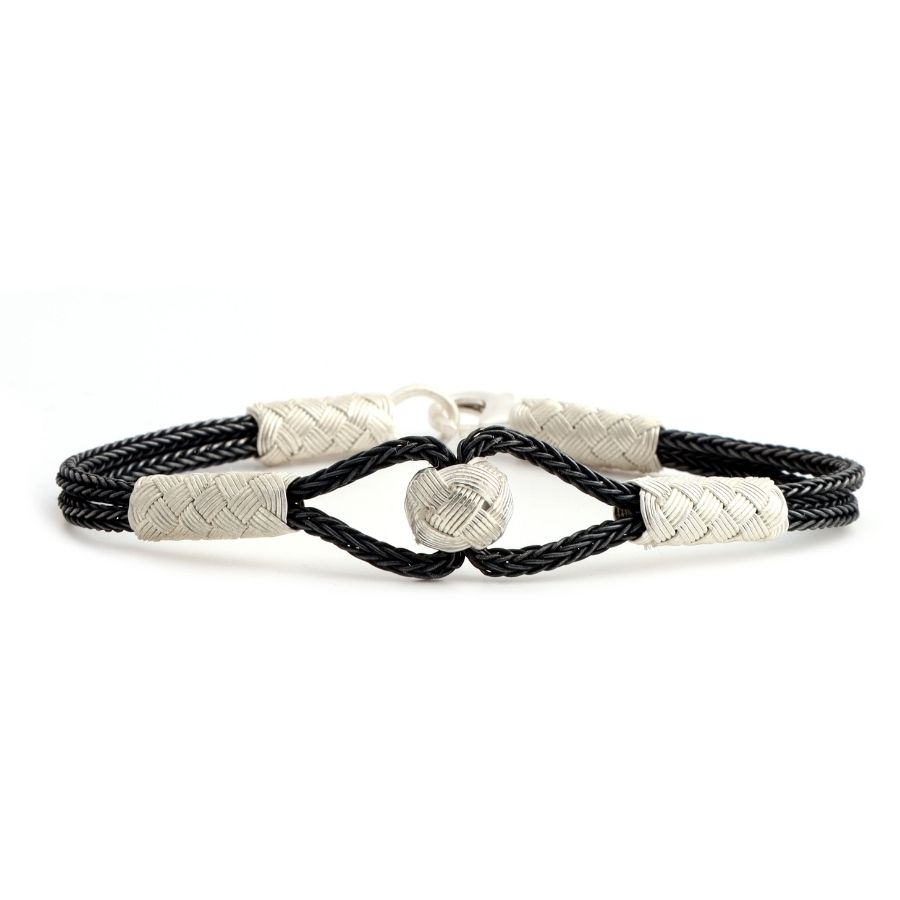 Kazaziye Midfielder Black White Silver Bracelet