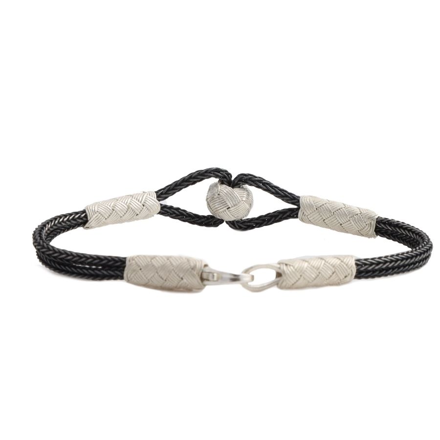 Kazaziye Midfielder Black White Silver Bracelet