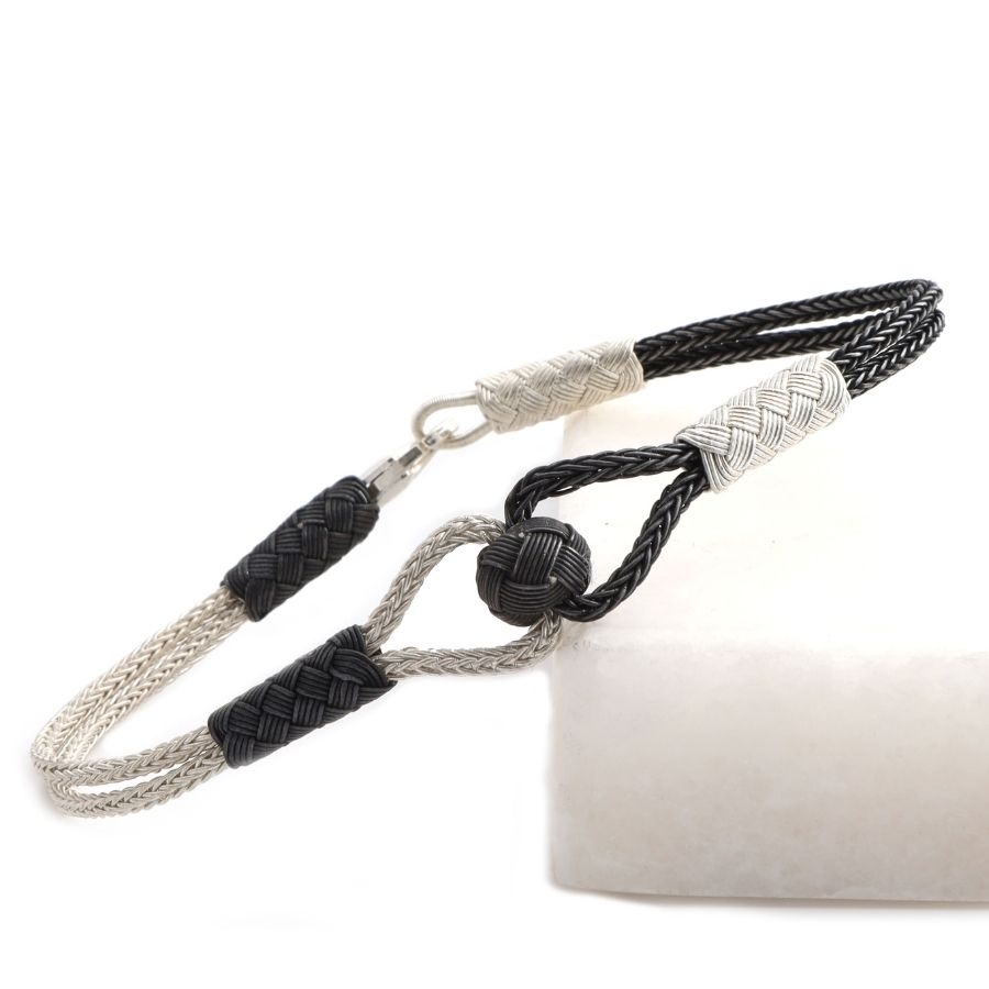 Black and White Kazaziye Midfielder Silver Bracelet