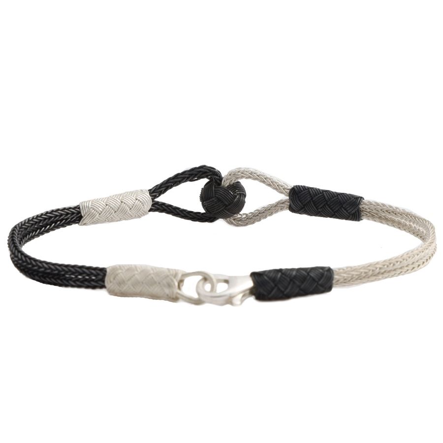 Black and White Kazaziye Midfielder Silver Bracelet