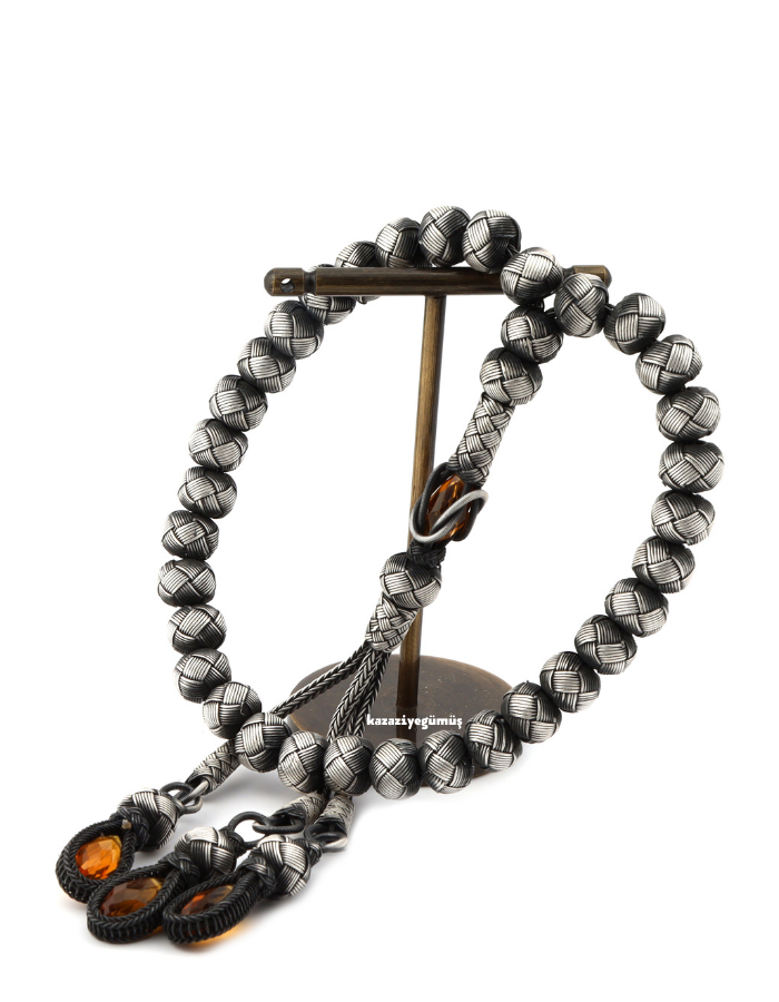 Kazaziye Silver Rosary White