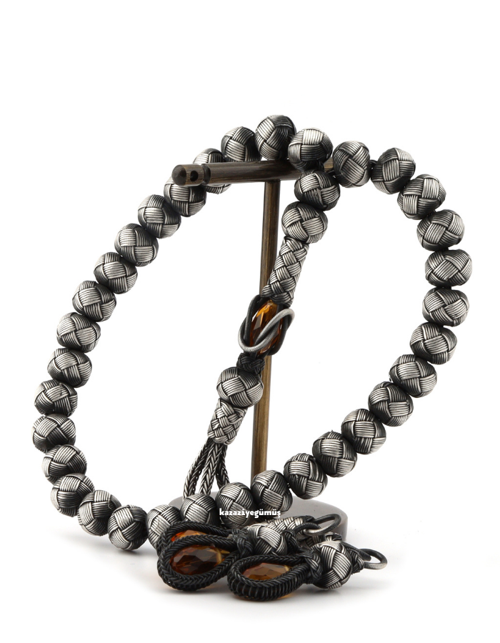 Kazaziye Silver Rosary White