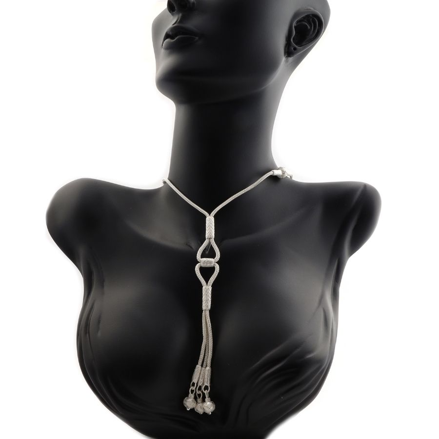 1000 K White Woven Women's Necklace