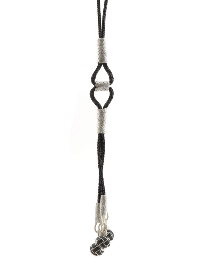 Kazaziye Black and White Knitted Women Necklace