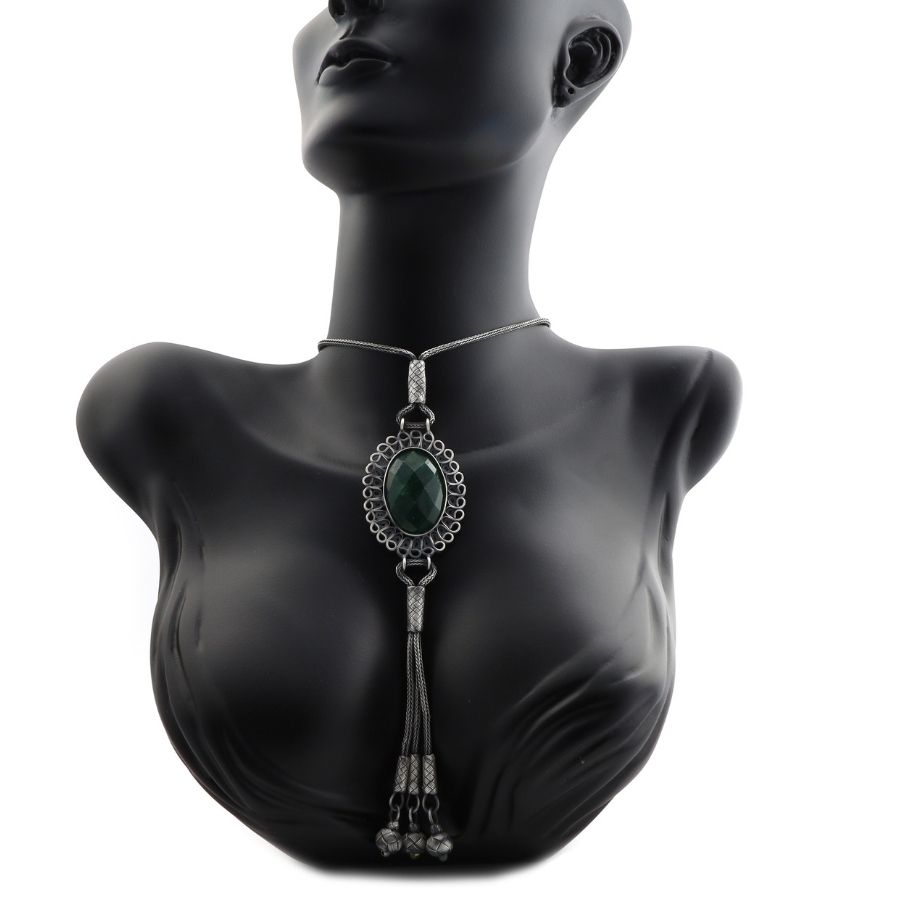 1000 K Green Stone-set Women's Necklace