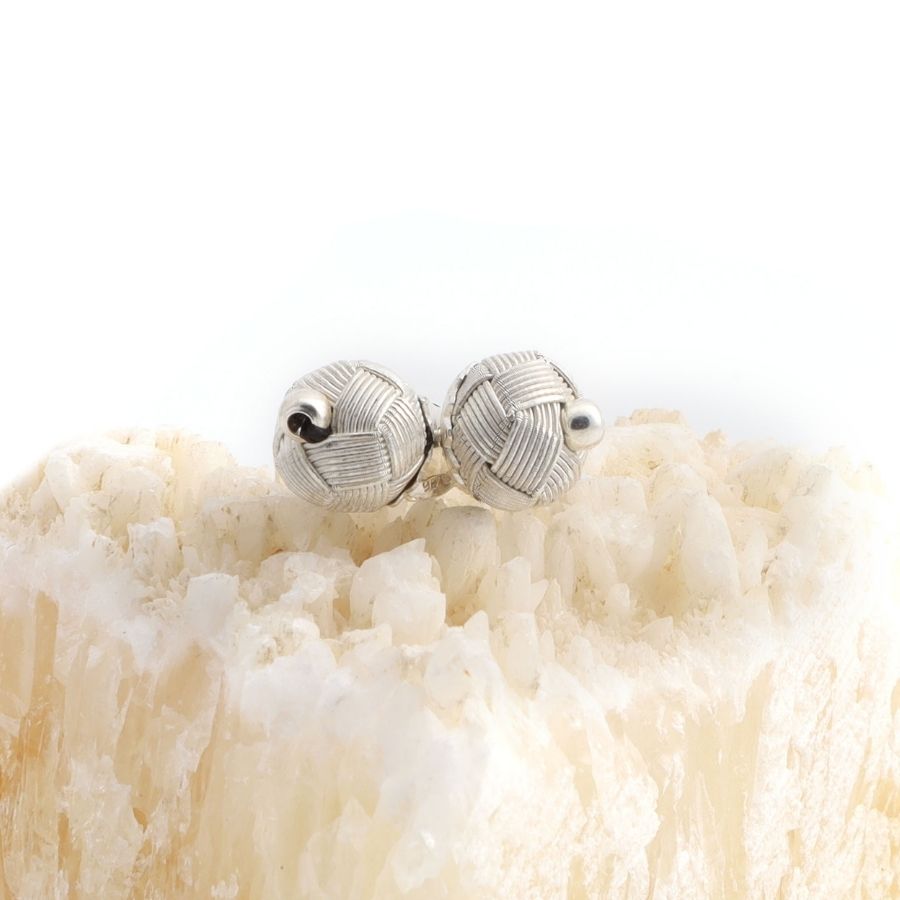 White Silver Top Earrings