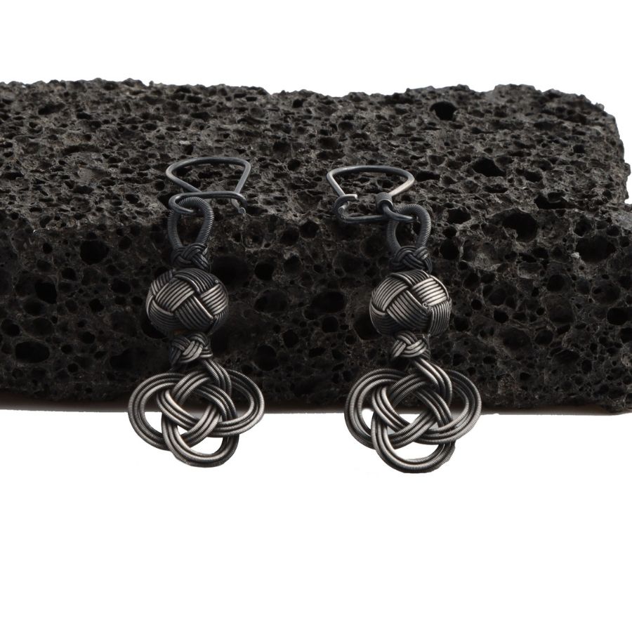 Oxidized Silver Earrings