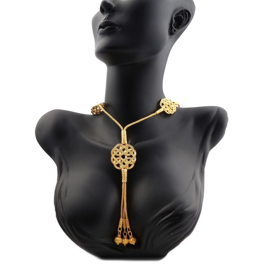 1000 K Gold Plated Şems Necklace