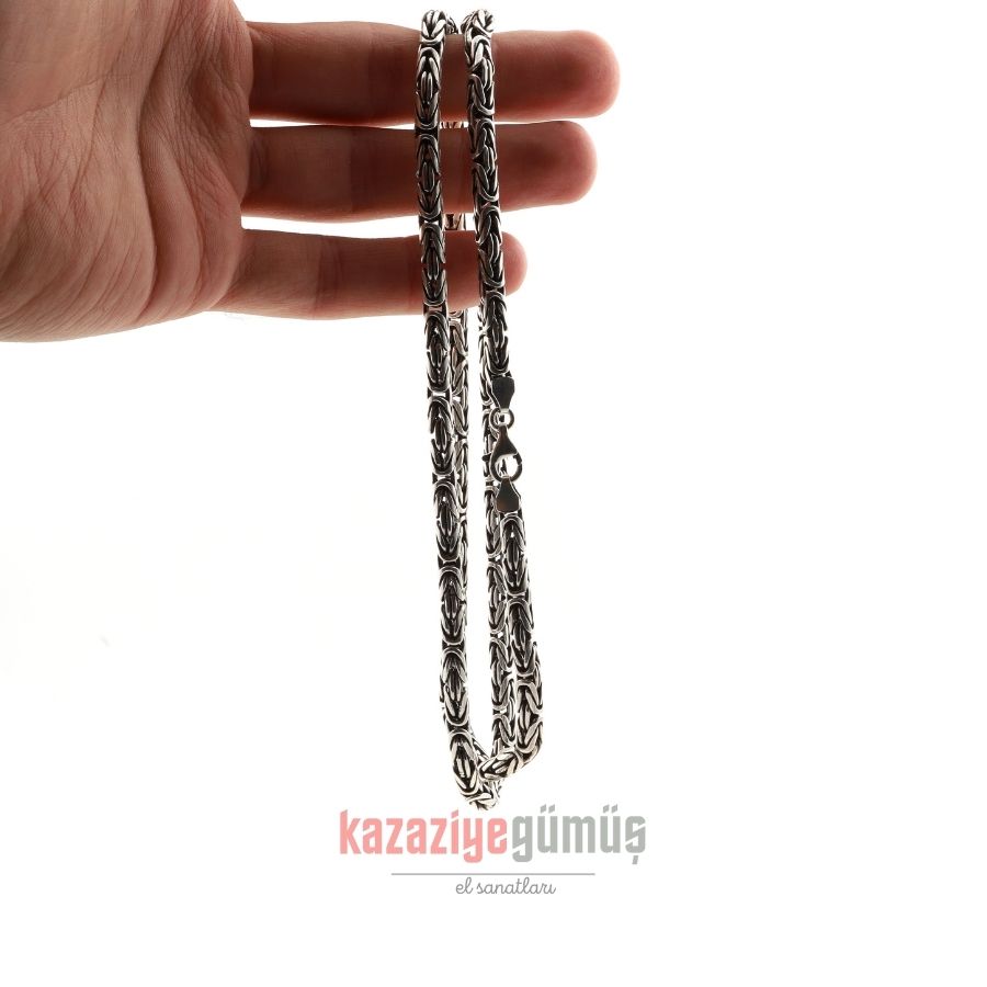 4mm Kral Erkek Gümüş Zincir