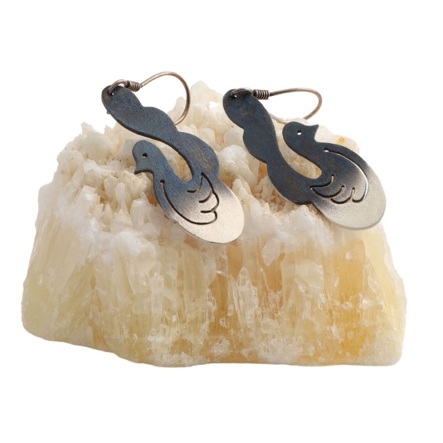 Natural Branch Silver Womens Earrings