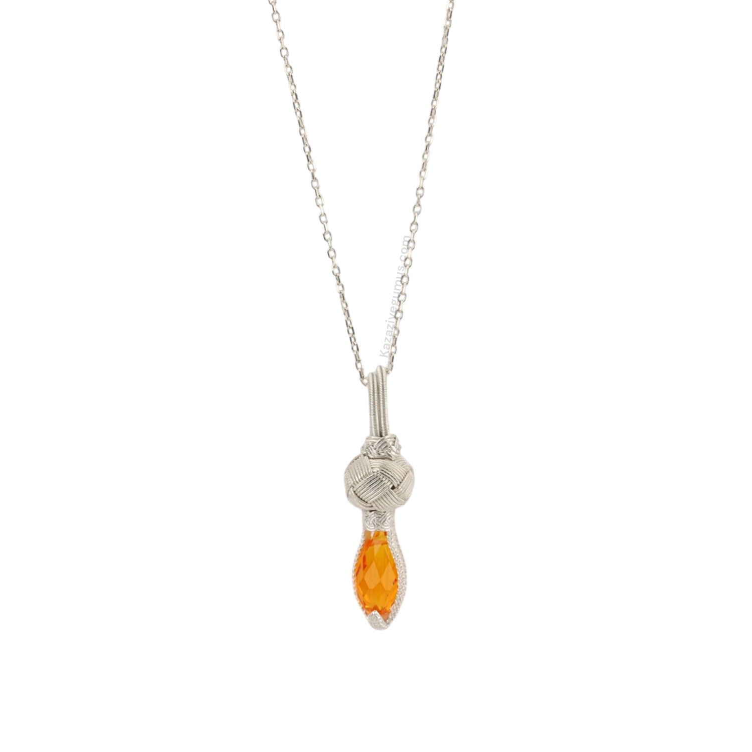 Kazaziye Stone Womens Silver Necklace