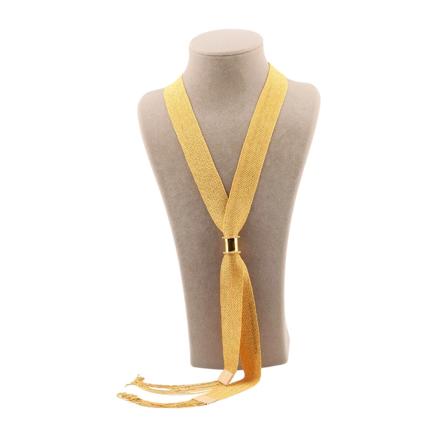3 cm Gold Plated Women's Silver Şal Necklace