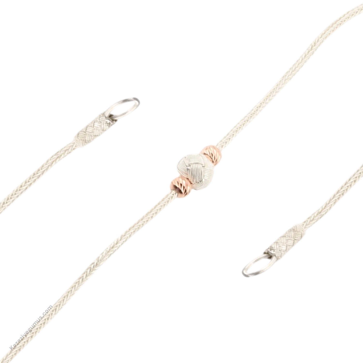 1000 Ayar Kazaziye Rose Top Gümüş Bileklik