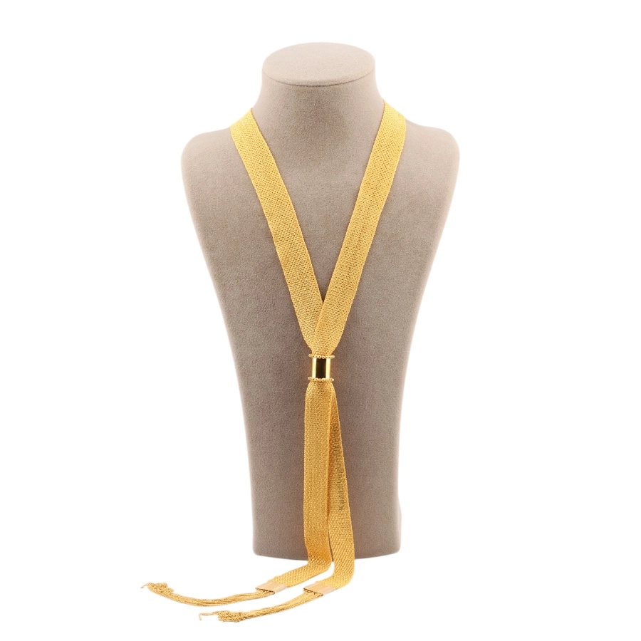 2.5 cm Gold Plated Women's Silver Şal Necklace