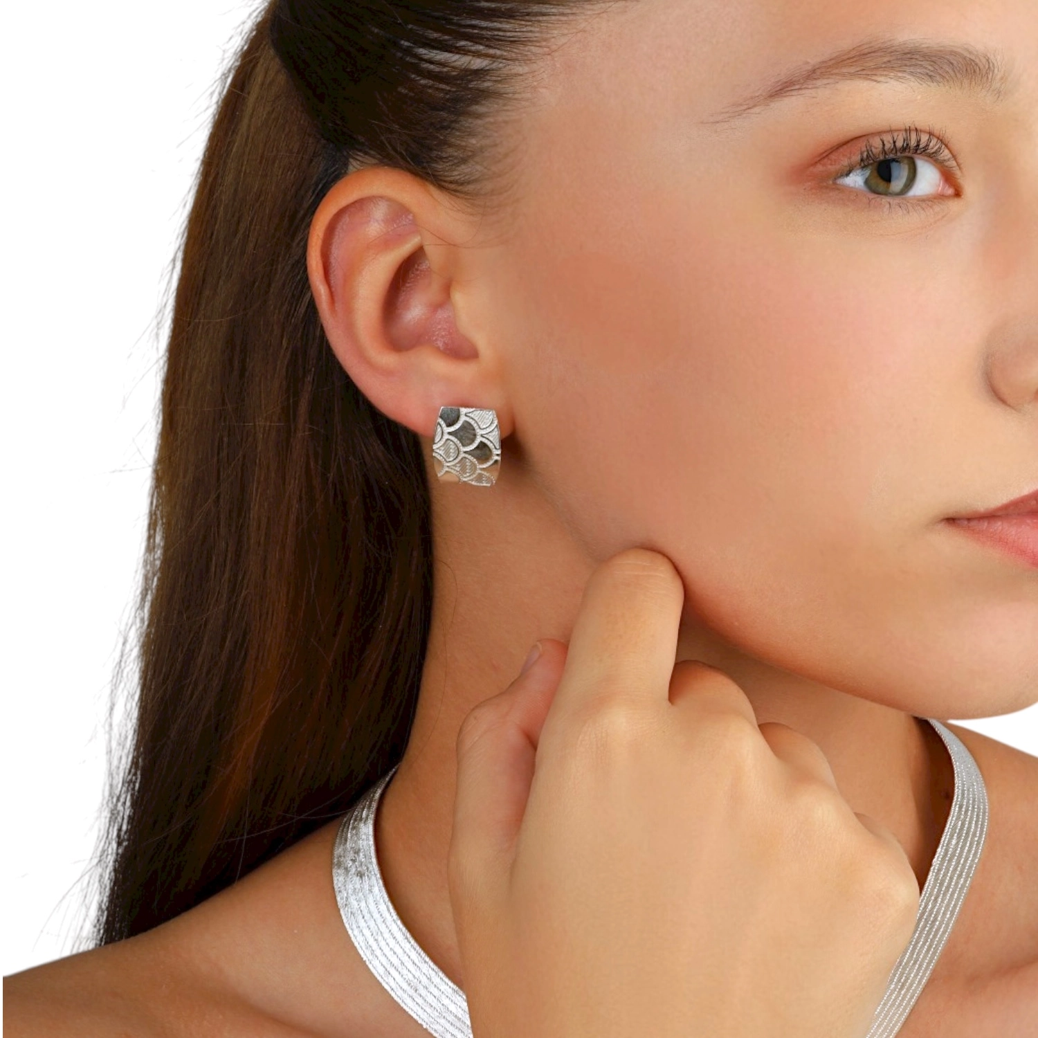 925 Sterling Trabzon Straw Silver Earrings