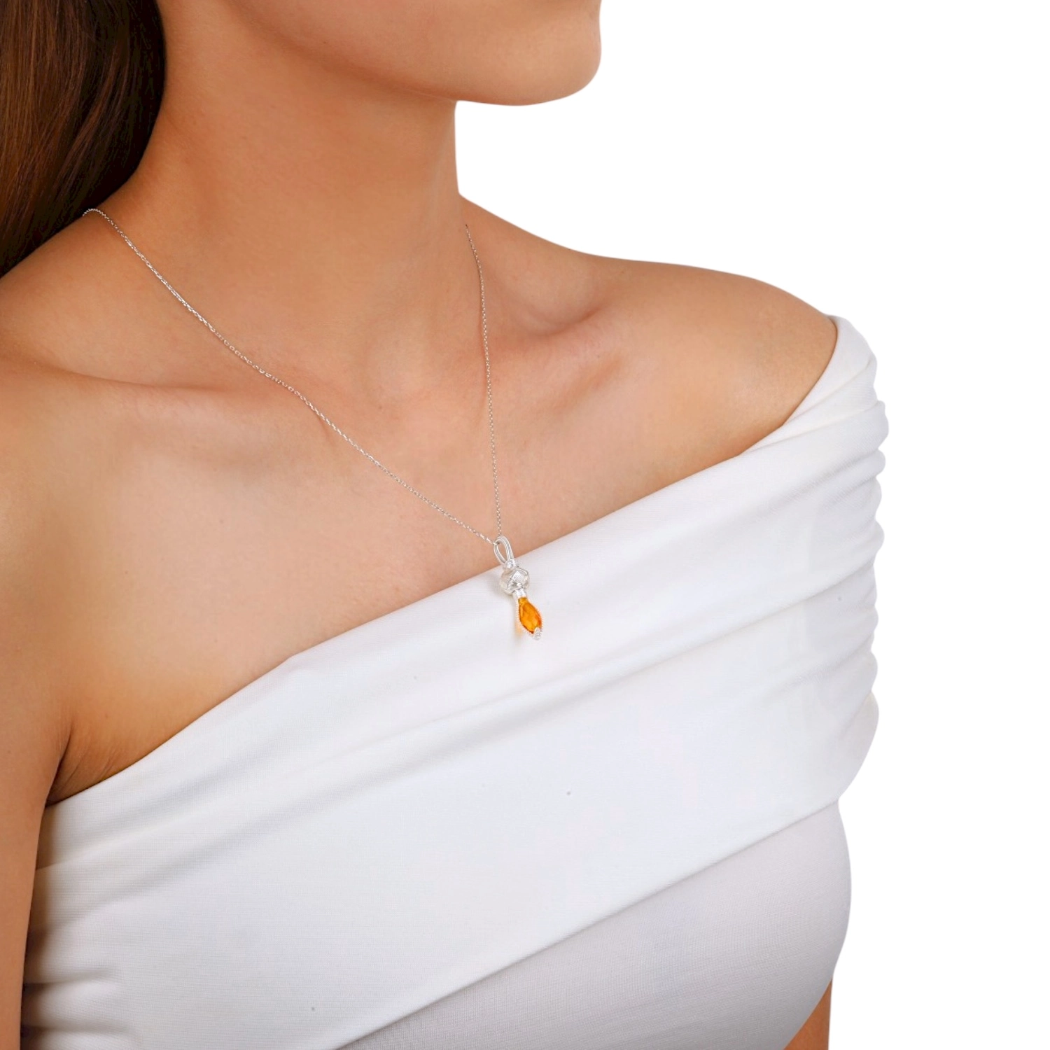 Kazaziye Stone Womens Silver Necklace