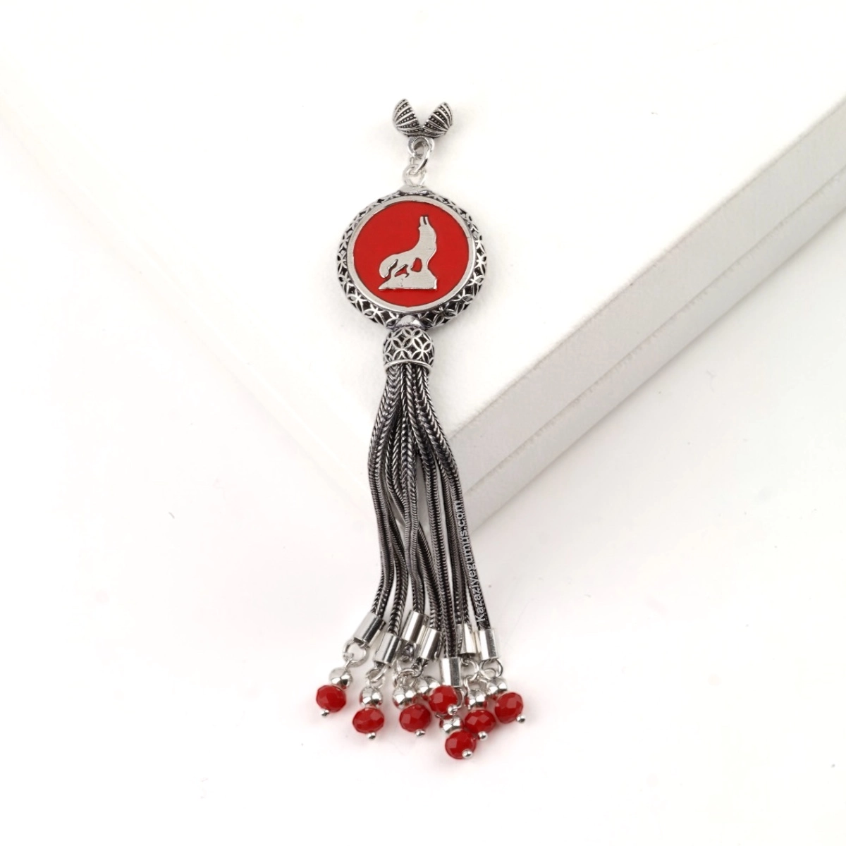 925 Sterling Black Crescent Star Rosary Tassel