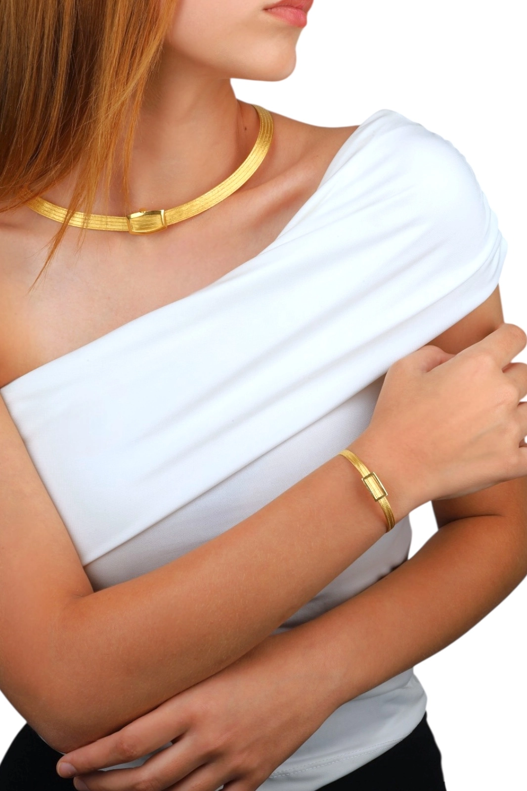 3 Row Baguette Trabzon Wicker Silver Bracelet