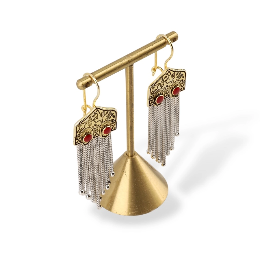 925 Ayar Kuş Motifli Mardin Hasırı Gümüş Küpe