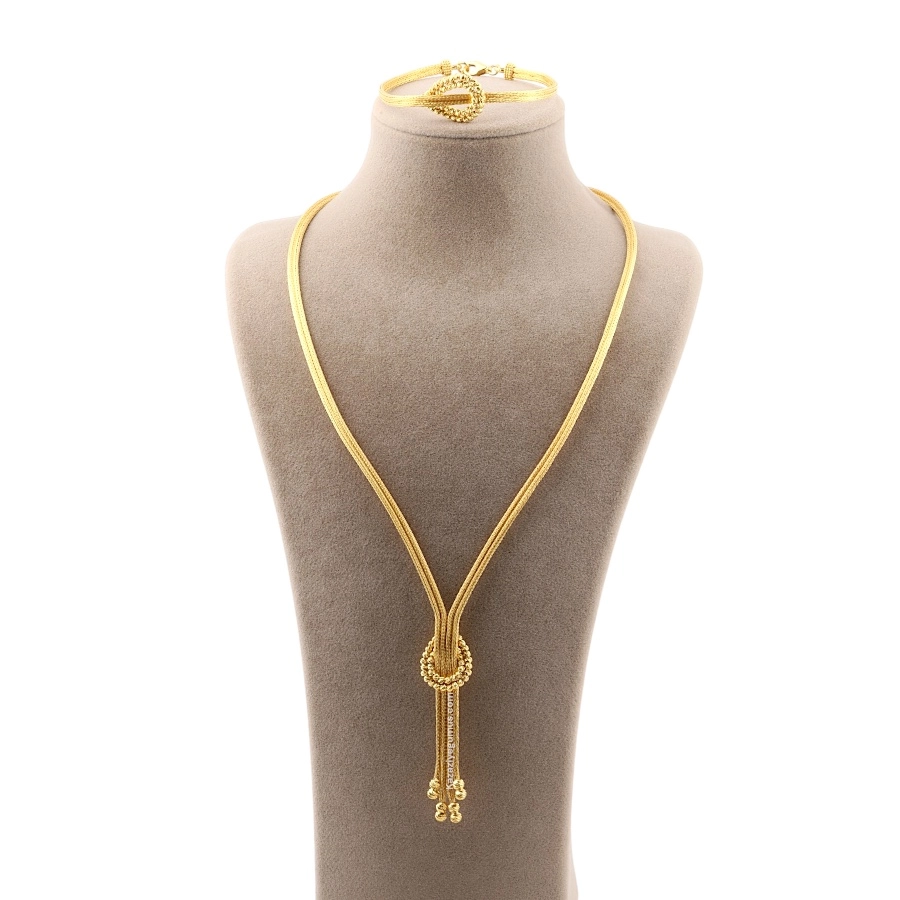 925 Sterling Dorika Embroidered Gold Plated Set