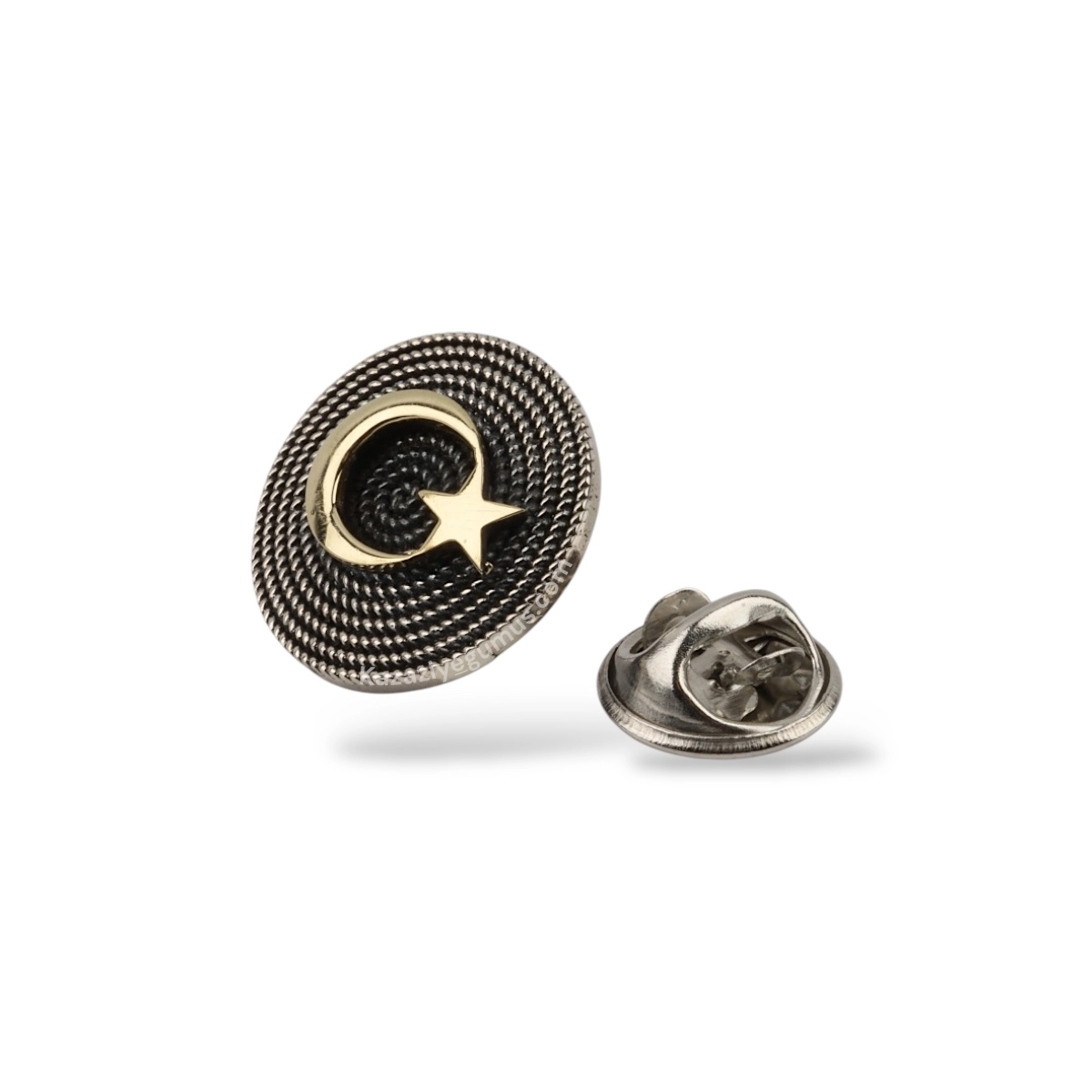 925 Ayar Telkari Ay Yıldız Gümüş Rozet