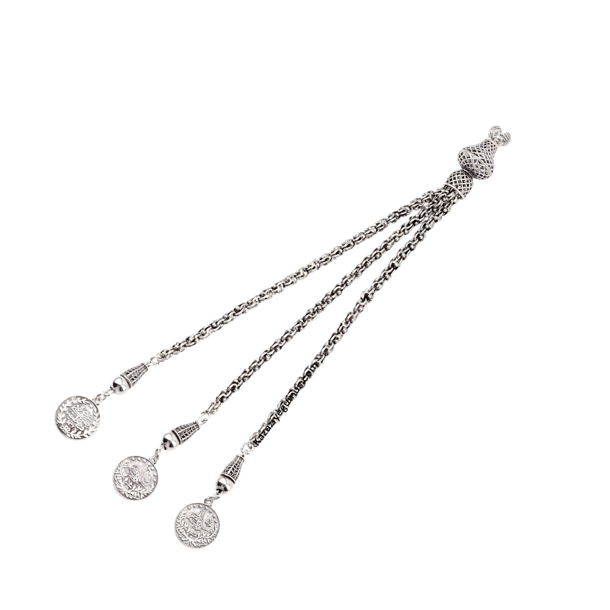 925 Ayar Arnavut Zincir İşlemeli Model Tespih Püskülü