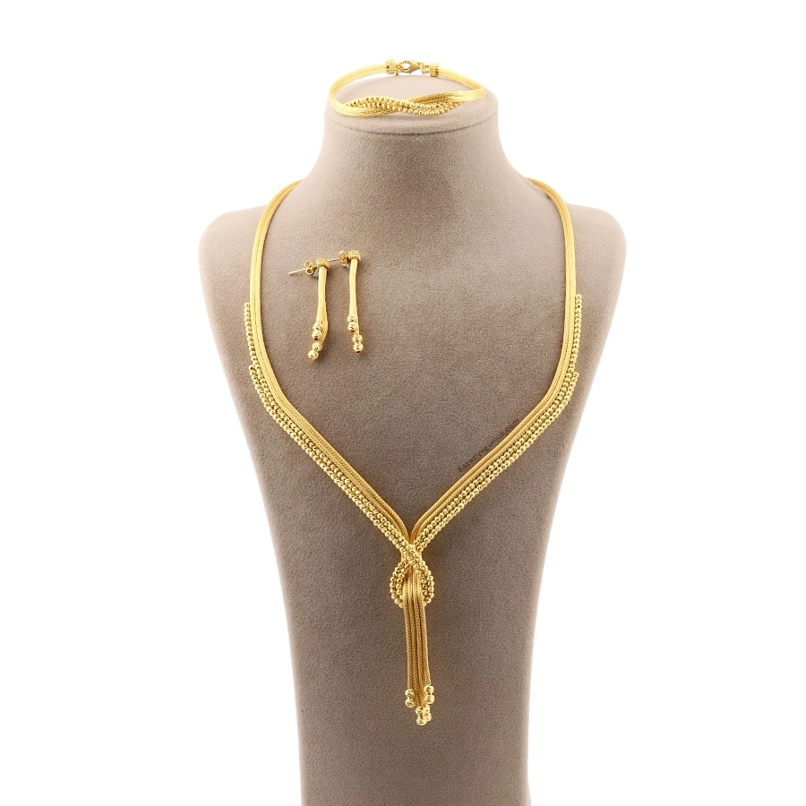 925 Sterling Dorika Embroidered Gold Plated Set