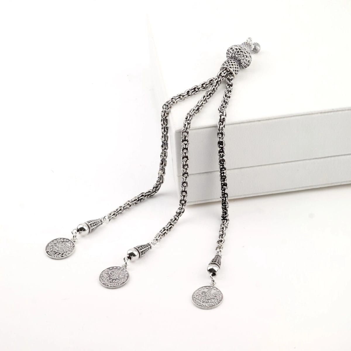 925 Ayar Arnavut Zincir İşlemeli Model Tespih Püskülü