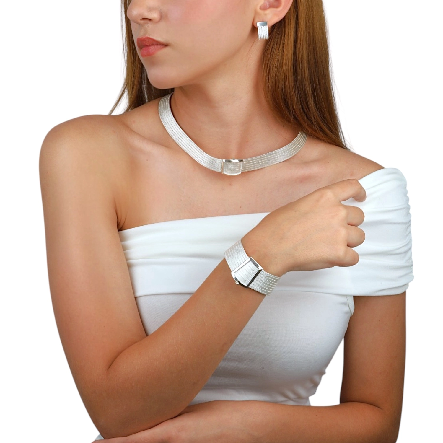 9 Row Classic Trabzon Wicker Silver Bracelet