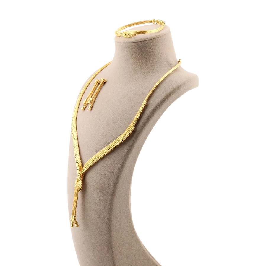 925 Sterling Dorika Embroidered Gold Plated Set