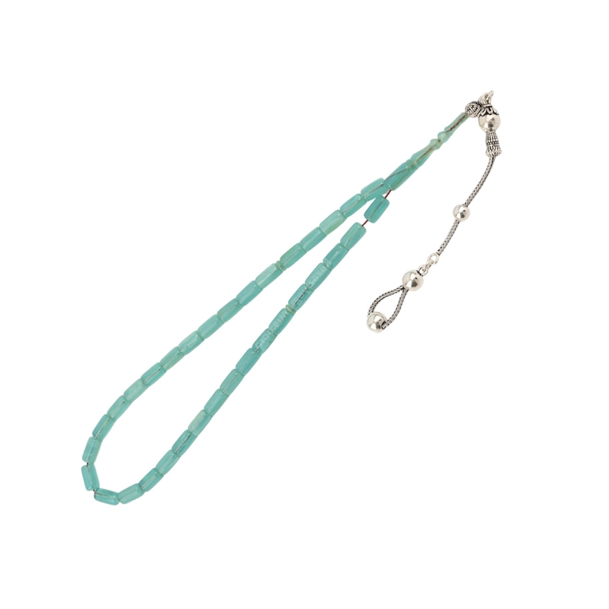 925 Ayar Eski Katalin Istaka Kapsül Turkuaz Tesbih