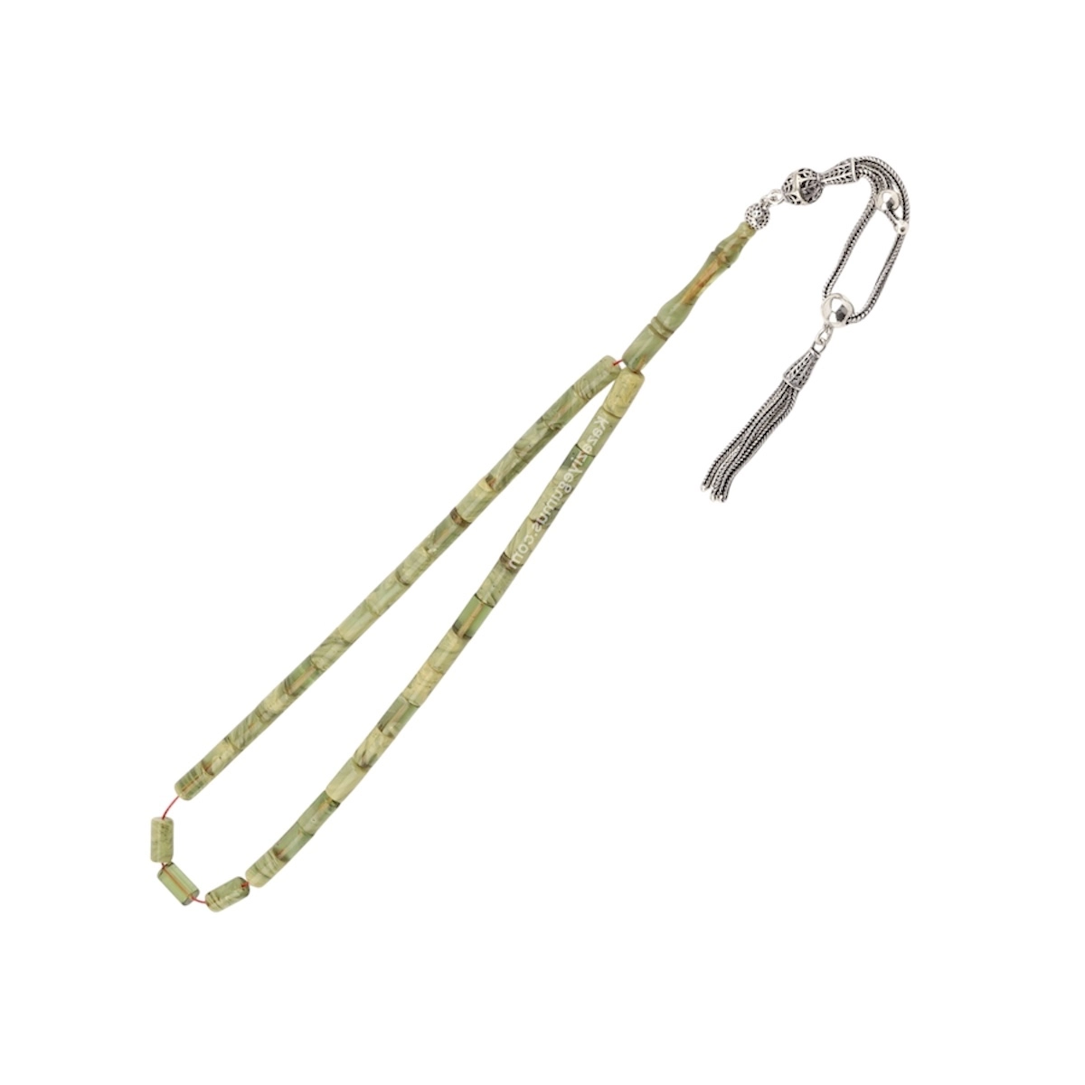 925 Ayar Yeşil Toz Kehribar Kapsül Model Tesbih