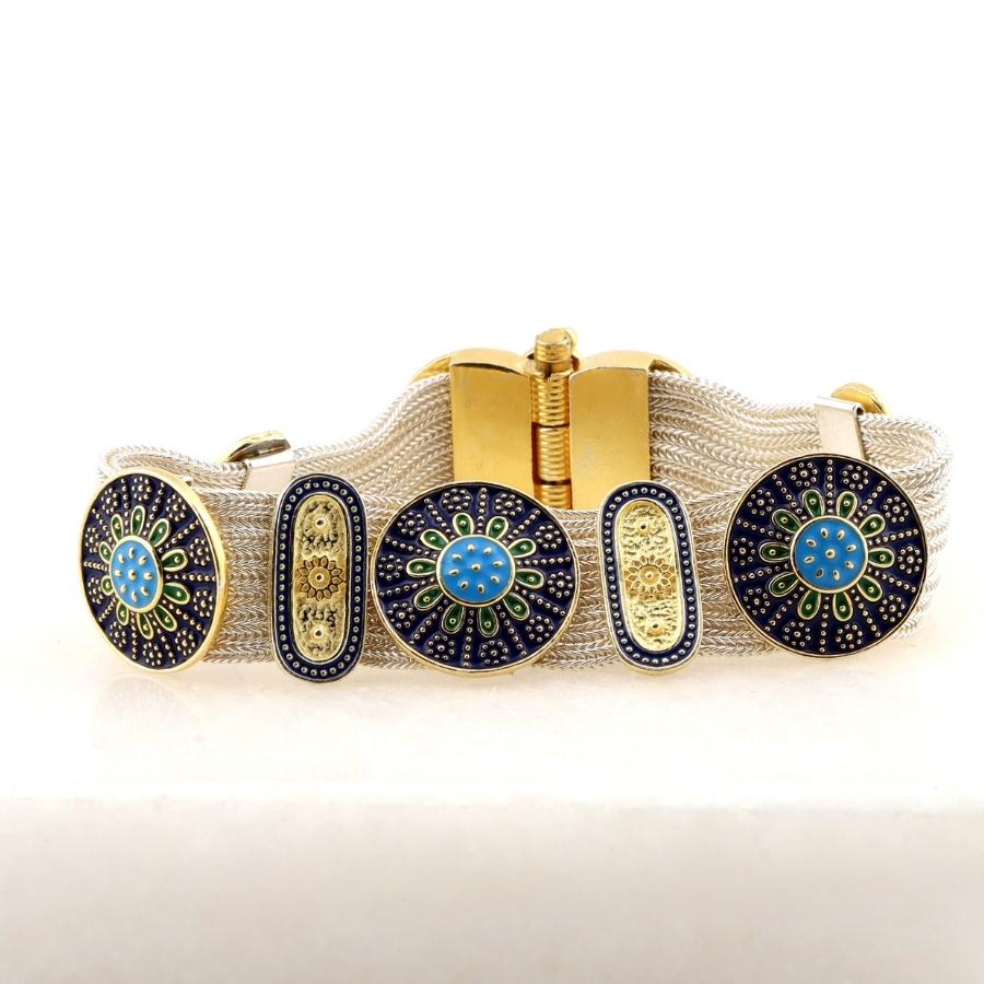 Enamel Processing Mardin Art Silver Bracelet